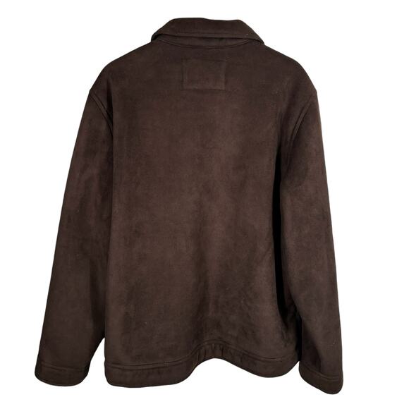 Perry Ellis Winter Jacket Men's Large Brown Faux Suede Faux Fur Lining Full Zip - Picture 2 of 11